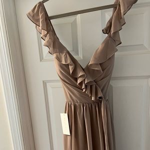 Revelry bridesmaid/formal dress, brand new tags on, size 8, color latte